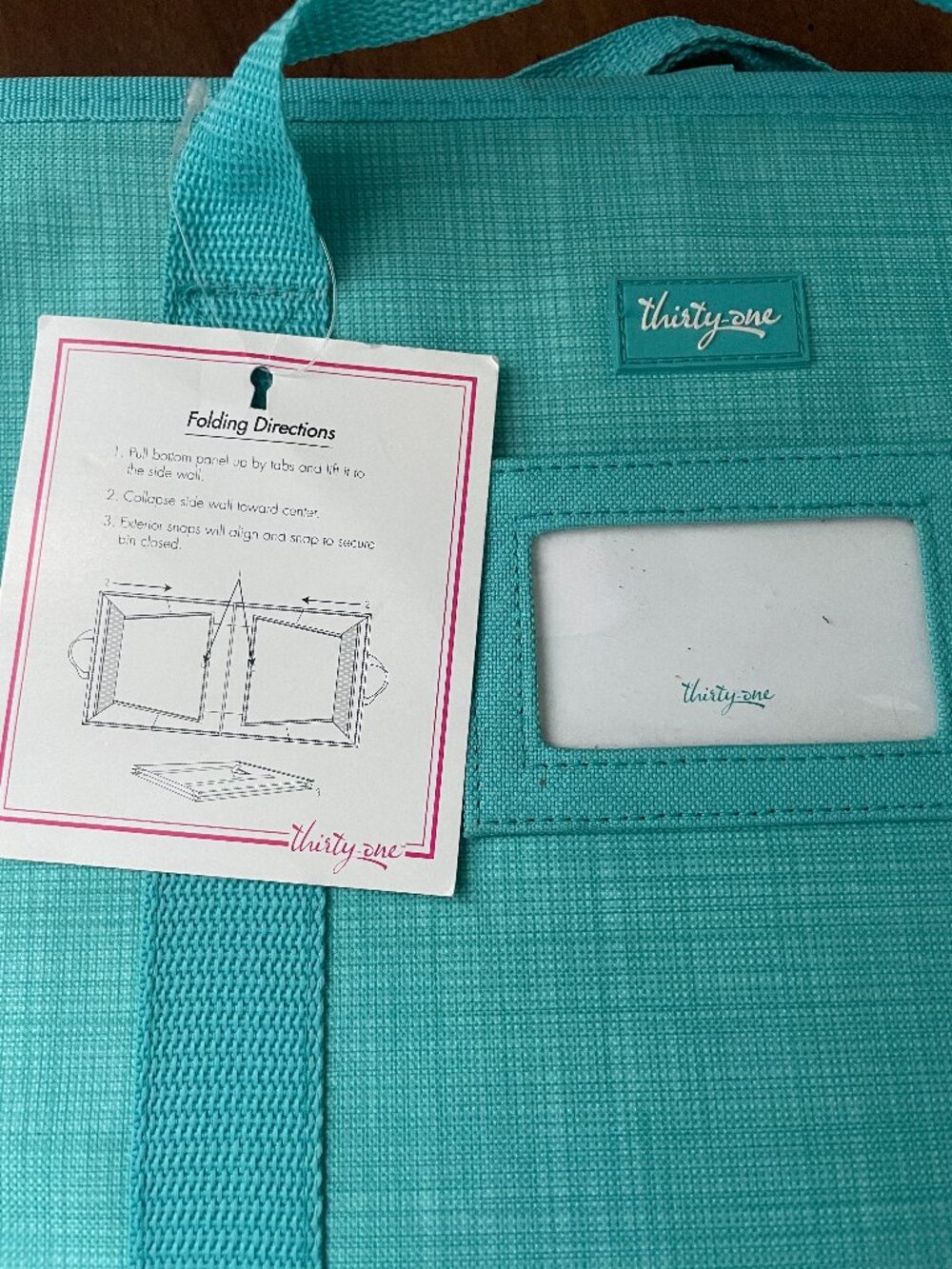 Thirty-One 2-piece set of storage organizers in the popular Teal Pattern